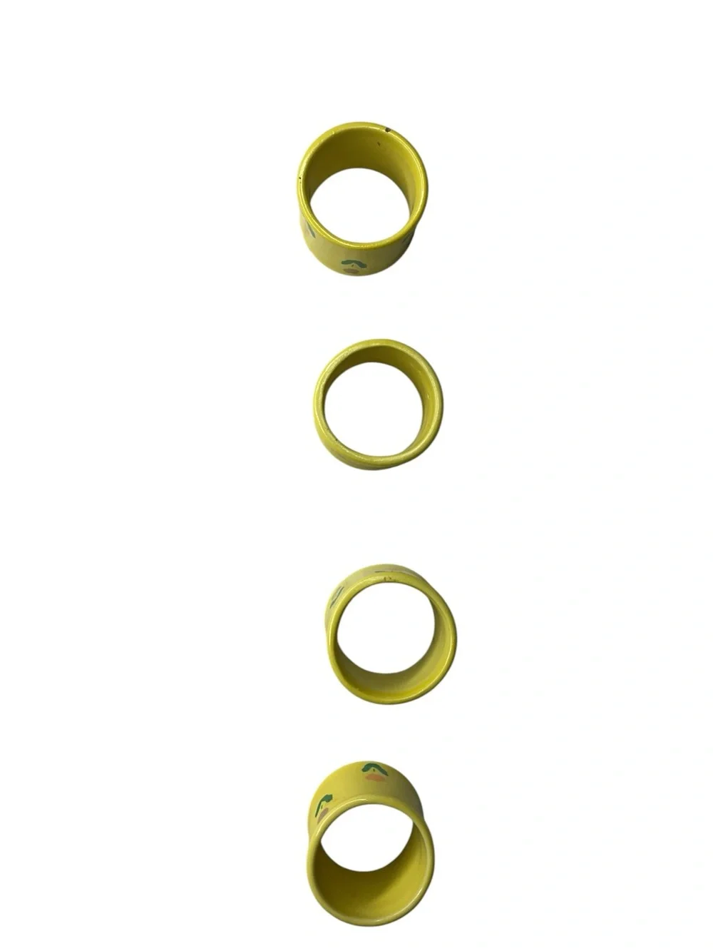 Set of 4 Yellow Floral Napkin Rings Spring Easter Table Decor Cottagecore